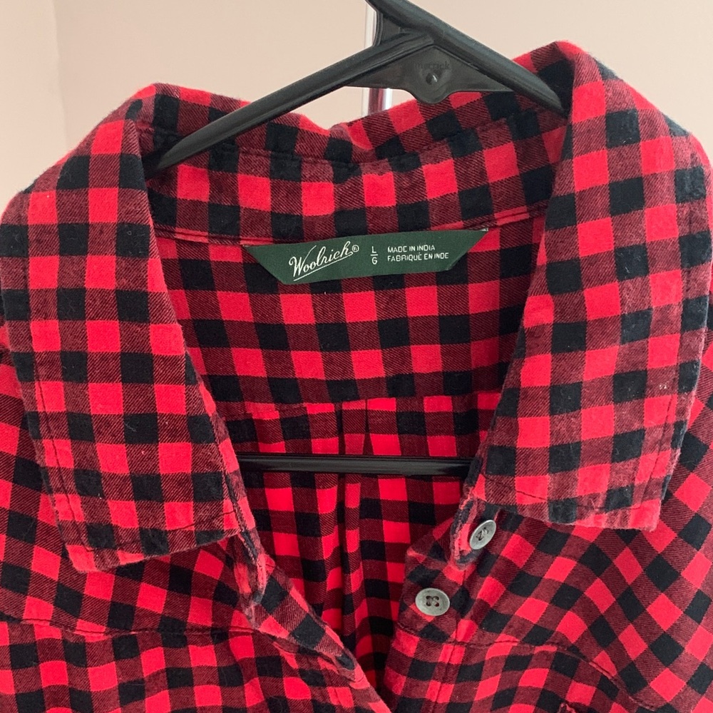 Woolrich Red and Black Checkered Women's Button-Down Shirt - Picture 2 of 4